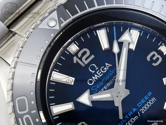 0506 EasyCare SEAMASTER PLANET OCEAN 6000M ULTRA DEEP 45.5MM SS TF 1:1 BEST EDITION BLUE DIAL BLACK BEZEL ON SS BRACELET A 7760